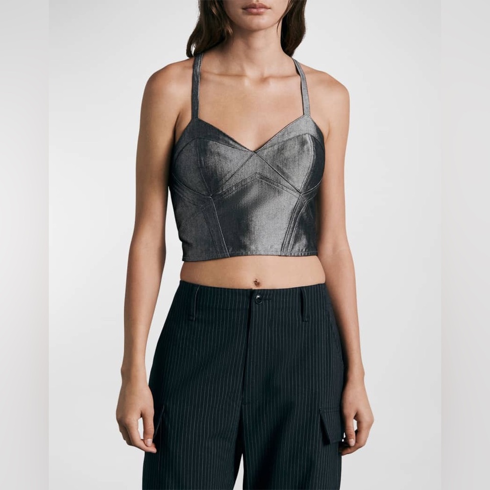 Rag & Bone Theresa Metallic Crop Top
